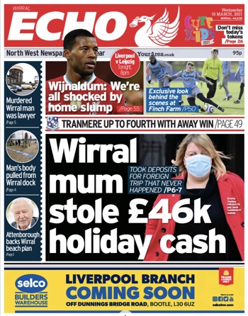 Liverpool Echo Frontpage (Before match)