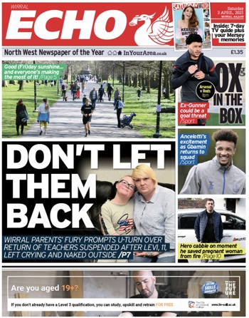 Liverpool Echo Frontpage (Before match)