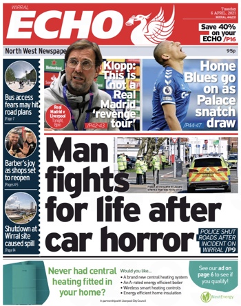 Liverpool Echo Frontpage (Before match)