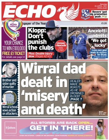 Liverpool Echo Frontpage (Before match)