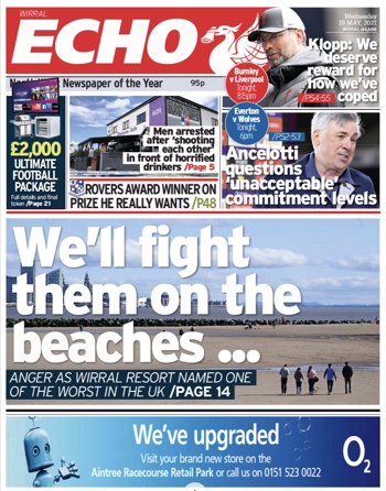Liverpool Echo Frontpage (Before match)