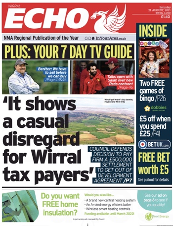 Liverpool Echo Frontpage (Before game)
