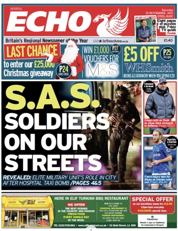 Liverpool Echo Frontpage (Before match)