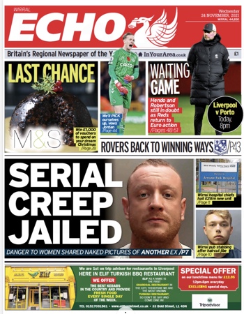 Liverpool Echo Frontpage (Before match)