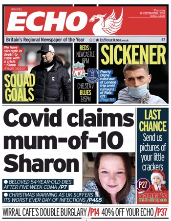 Liverpool Echo Frontpage (Before match)