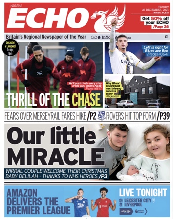 Liverpool Echo Frontpage (Before match)