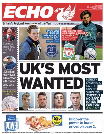 Liverpool Echo Frontpage (Before match)