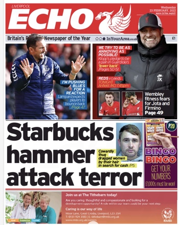 Liverpool Echo Frontpage (Before match)