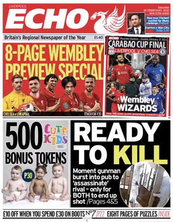 Liverpool Echo Frontpage (Before match)