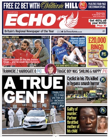 Liverpool Echo Frontpage (Before match)