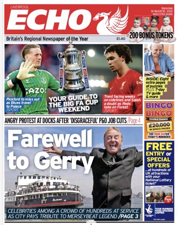 Liverpool Echo Frontpage (Before match)