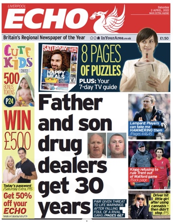 Liverpool Echo Frontpage (Before match)