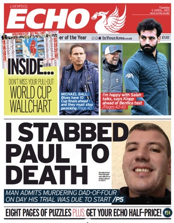 Liverpool Echo Frontpage (Before match)