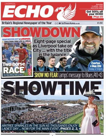 Liverpool Echo Frontpage (Before match)