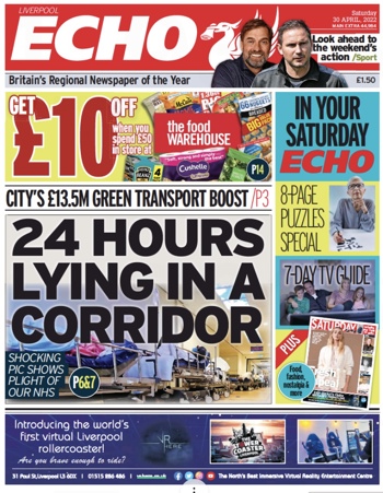 Liverpool Echo Frontpage (Before match)
