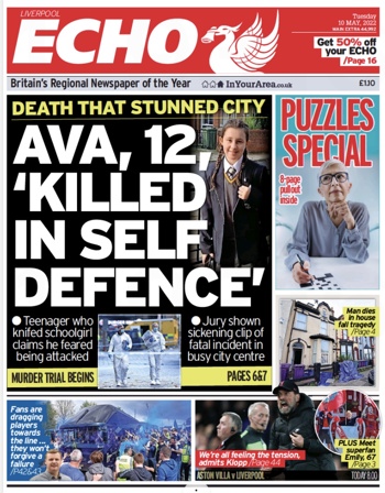 Liverpool Echo Frontpage (Before match)