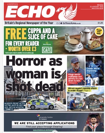 Liverpool Echo Frontpage (Before match)