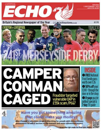 Liverpool Echo Frontpage (Before match)