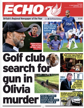 Liverpool Echo Frontpage (Before match)