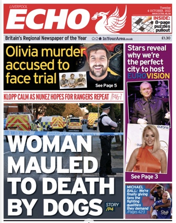 Liverpool Echo Frontpage (Before match)