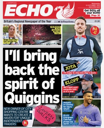 Liverpool Echo Frontpage (Before match)