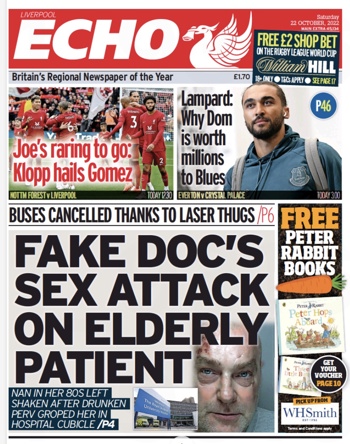 Liverpool Echo Frontpage (Before match)