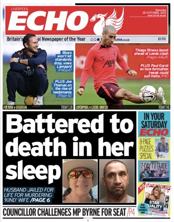 Liverpool Echo Frontpage (Before match)