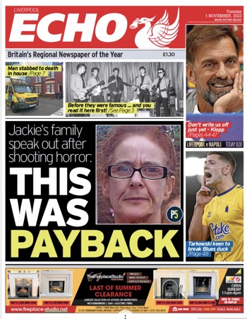 Liverpool Echo Frontpage (Before match)