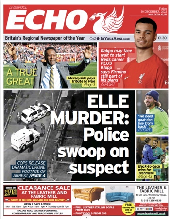 Liverpool Echo Frontpage (Before match)