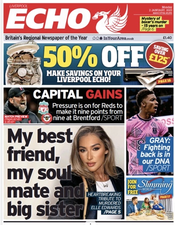 Liverpool Echo Frontpage (Before match)