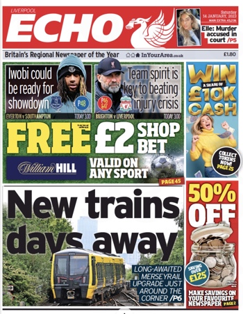 Liverpool Echo Frontpage (Before match)