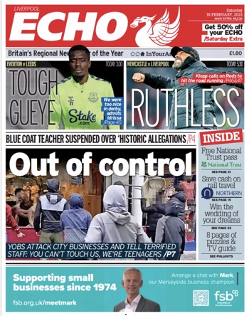 Liverpool Echo Frontpage (Before match)