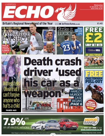 Liverpool Echo Frontpage (Before match)