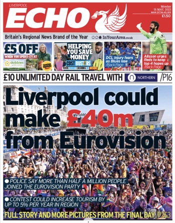 Liverpool Echo Frontpage (Before match)