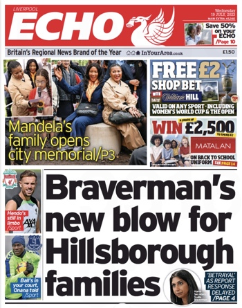 Liverpool Echo Frontpage (Before match)