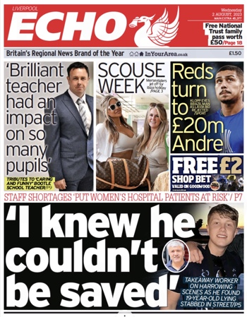 Liverpool Echo Frontpage (Before match)