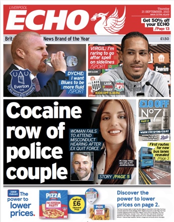 Liverpool Echo Frontpage (Before match)