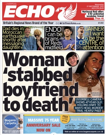 Liverpool Echo Frontpage (Before match)