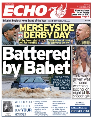 Liverpool Echo Frontpage (Before match)
