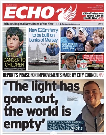 Liverpool Echo Backpage (Before match)