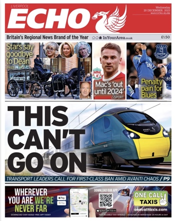 Liverpool Echo Frontpage (Before match)