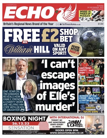 Liverpool Echo Frontpage (Before match)