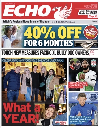 Liverpool Echo Frontpage (Before match)