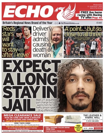 Liverpool Echo Frontpage (Before match)