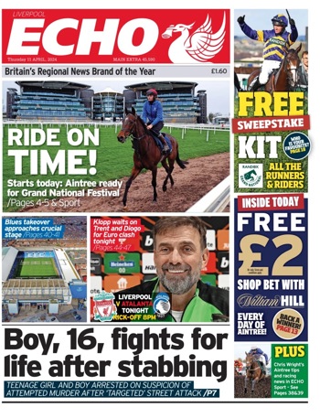 Liverpool Echo Frontpage (Before match)