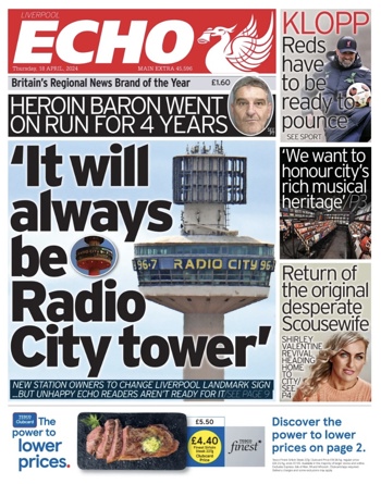 Liverpool Echo Frontpage (Before match)