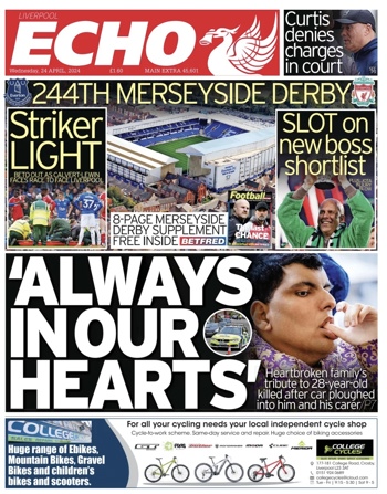 Liverpool Echo Frontpage (Before match)