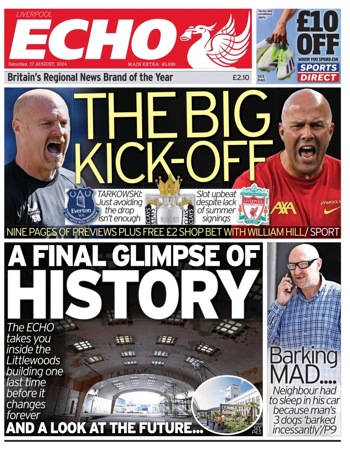 Liverpool Echo Frontpage (Before match)
