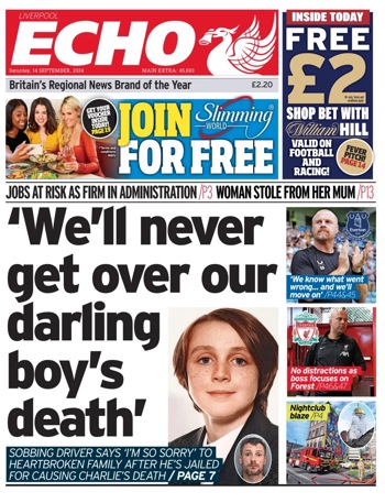Liverpool Echo Frontpage (Before match)