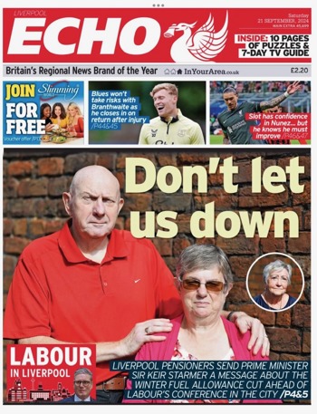 Liverpool Echo Frontpage (Before match)